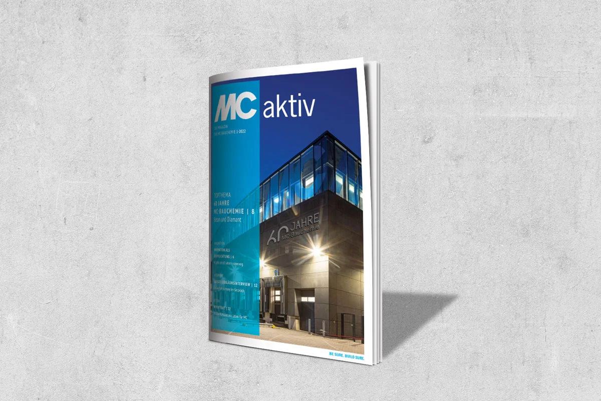 De actuele MC Aktiv staat geheel in het teken van het 60-jarig, dwz diamanten firma jubileum, van MC-Bouwchemie.