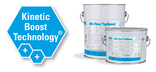 Met de krachtige coating MC-Floor TopSpeed kunnen industriële vloeren (binnen) en andere oppervlakken (buiten) binnen enkele uren van een nieuwe laag worden voorzien en weer volledig worden belast.
